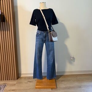 Lauren Ralph Lauren Navy Short Sleeve Knit Top Womens Large Classic